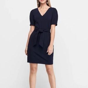 NWT Express Puff Sleeve Tie Waist Sheath Dress